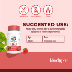 Vegan CoQ10 gummies with raspberry flavor
