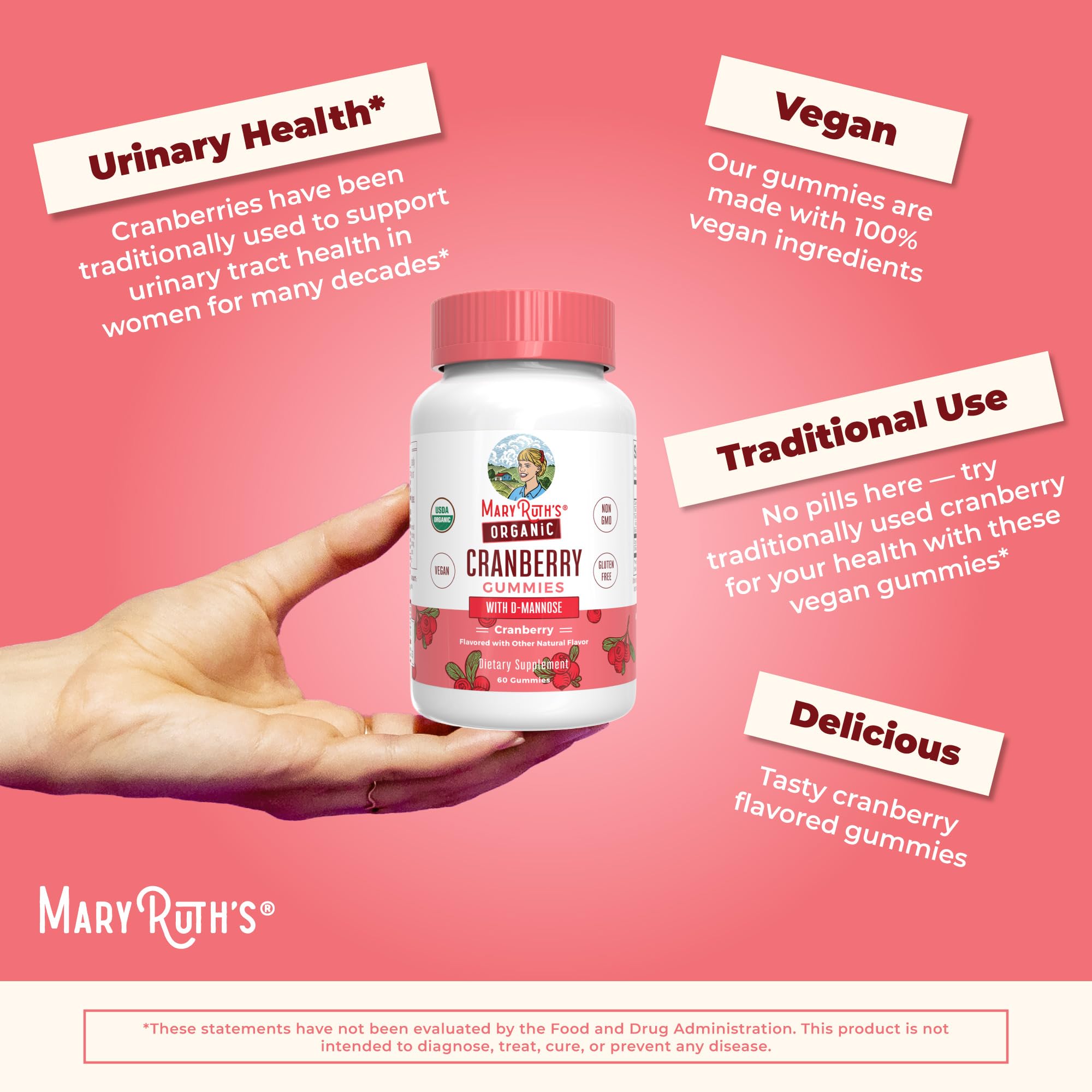 Vegan, gelatin-free cranberry gummy vitamins
