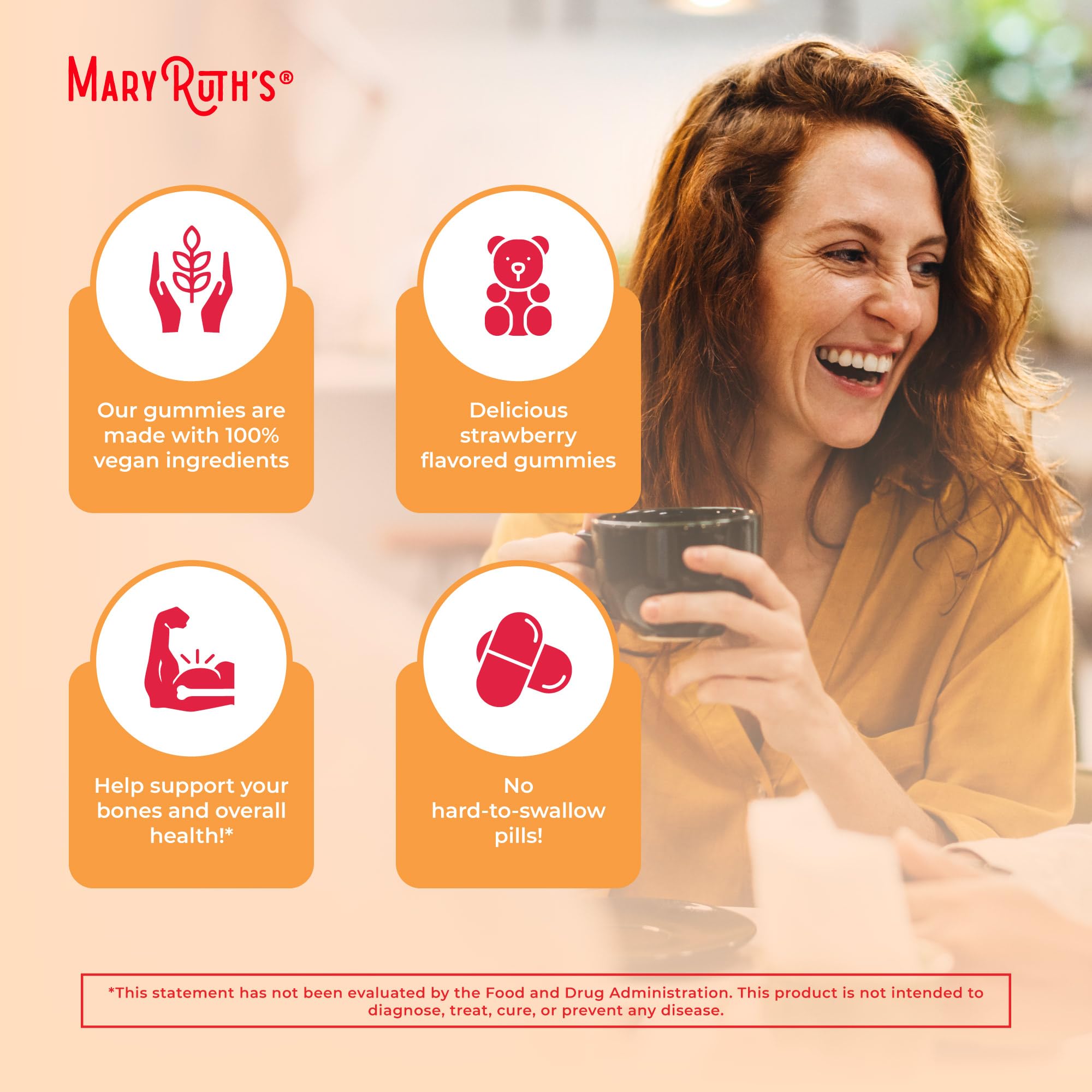 Label showing 25 mcg (1000 IU) vitamin D and 250 mcg B12 per gummy