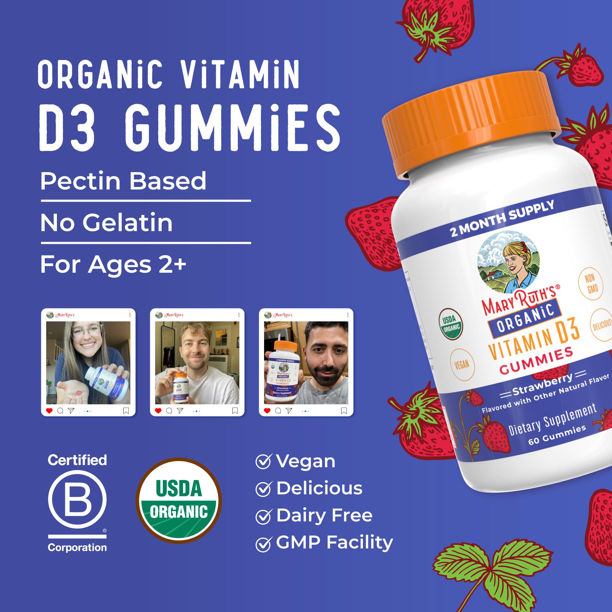 Family-friendly Vitamin D3 gummies for both adults and children