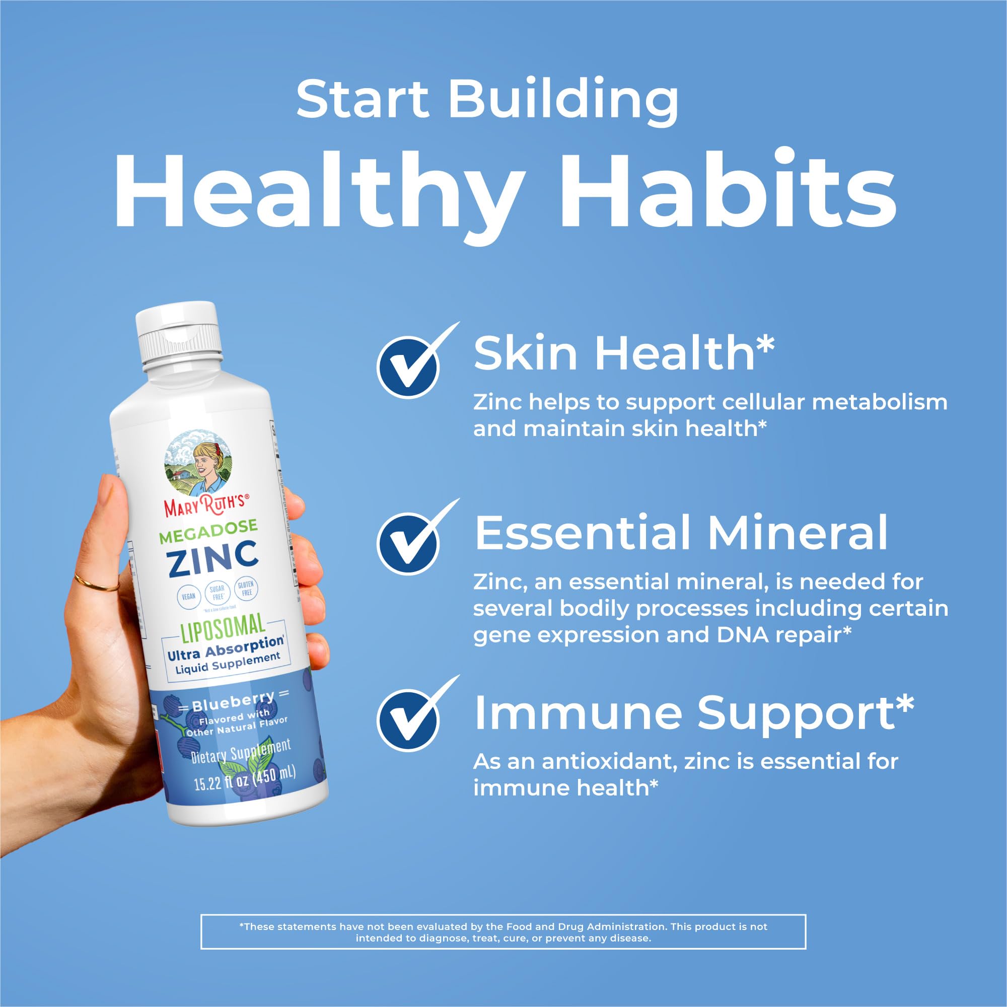 Easy dosing: 15 mL daily zinc liquid