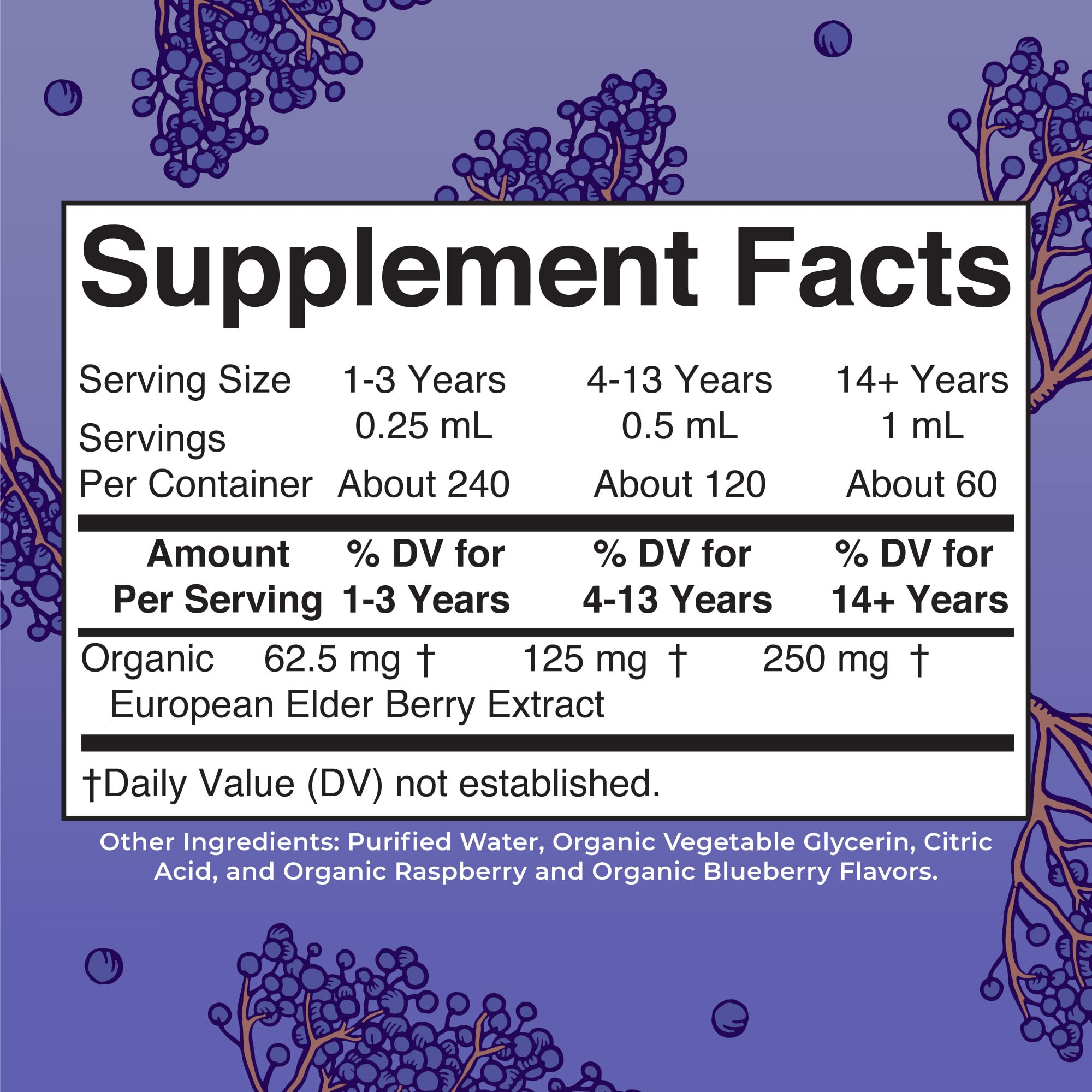 Vegan, gluten-free elderberry syrup packaging