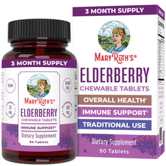 MaryRuth Organics Elderberry Vitamin C chewables bottle label