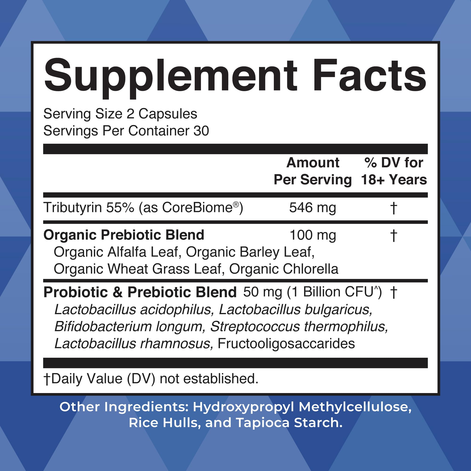 Close-up of vegan capsules for gut health