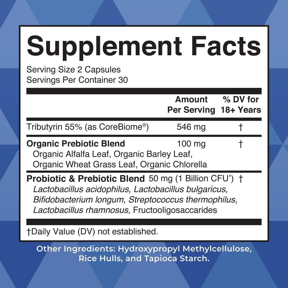 Close-up of vegan capsules for gut health