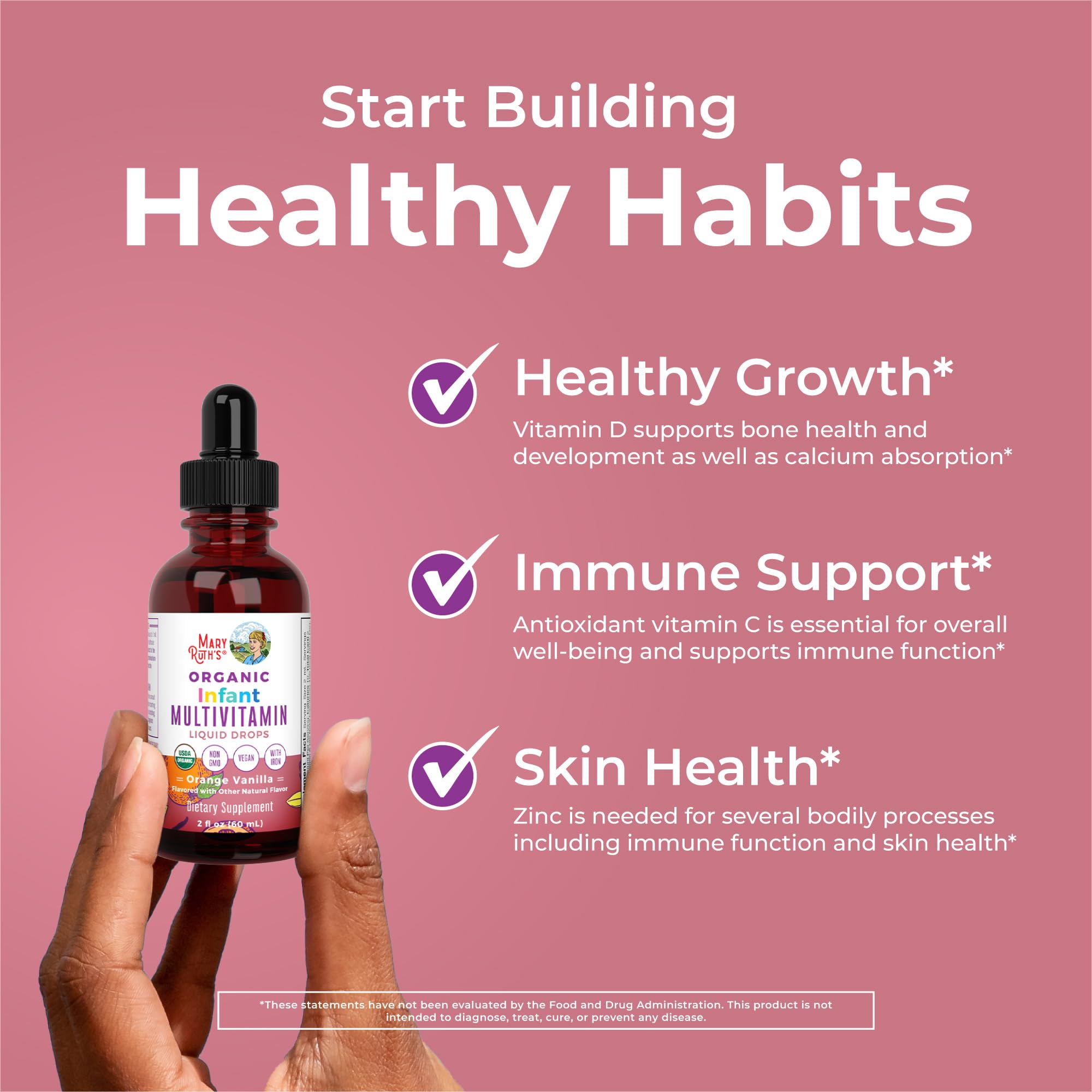 Ingredients and nutrient highlights for infant multivitamin with iron