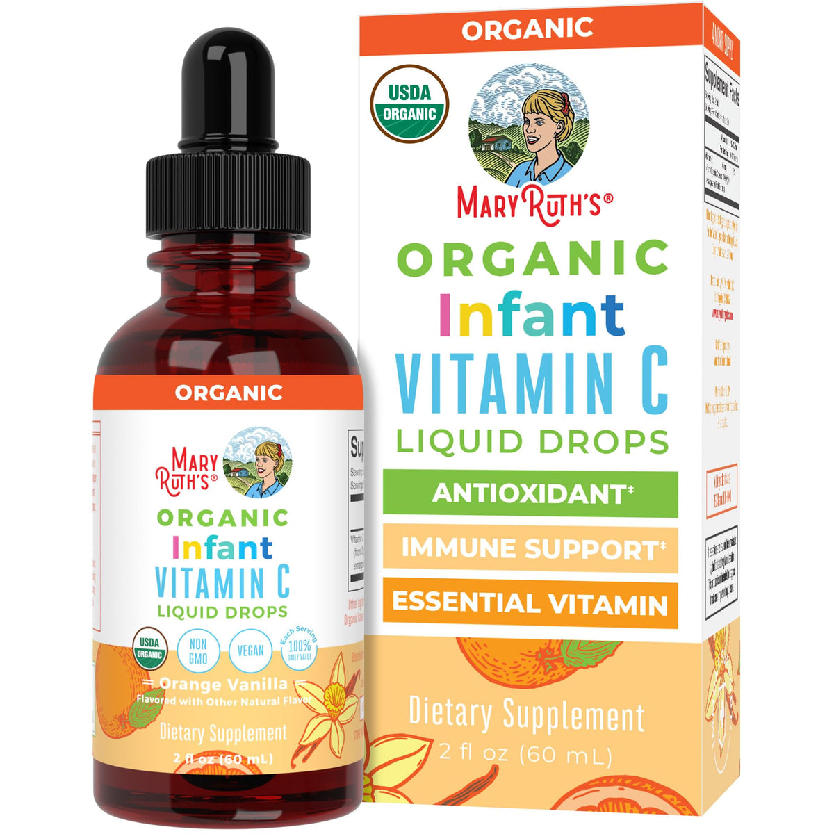 MaryRuth Organics infant vitamin C liquid drops bottle for ages 6-12 months