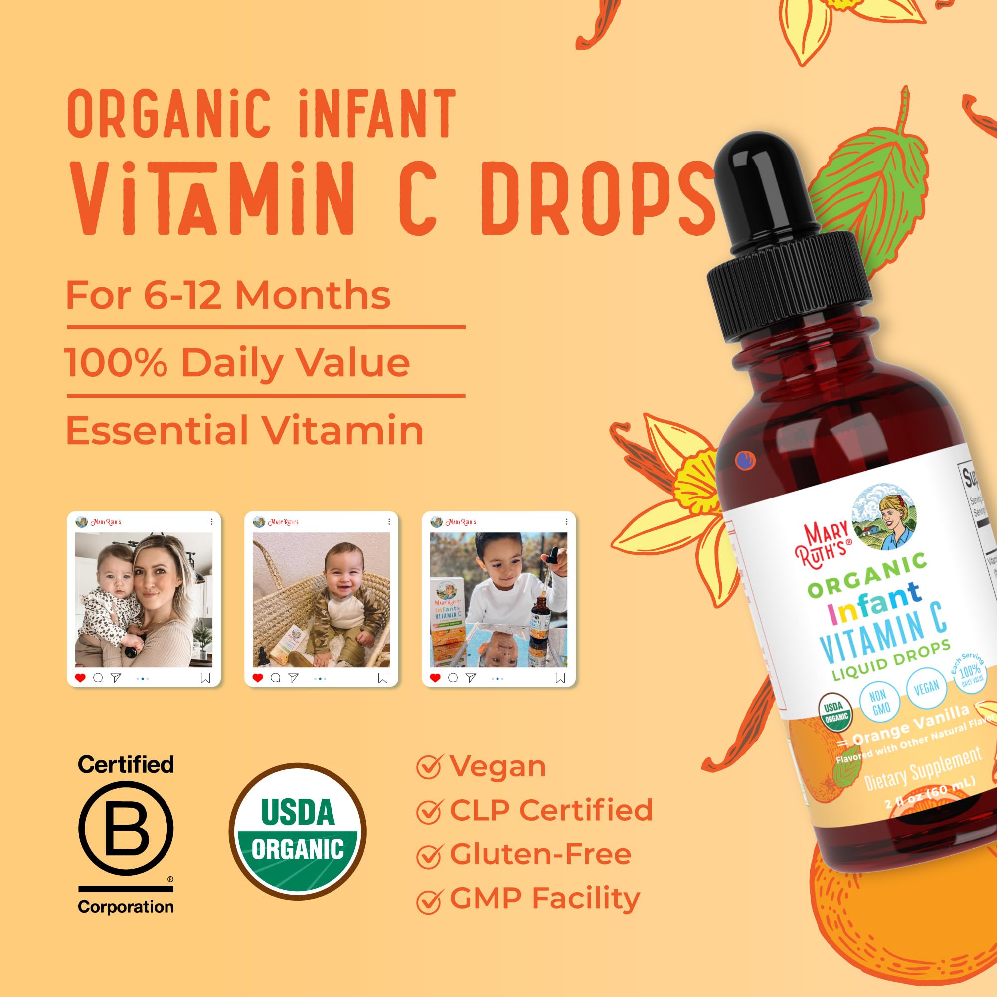 Ingredients label featuring organic vitamin C