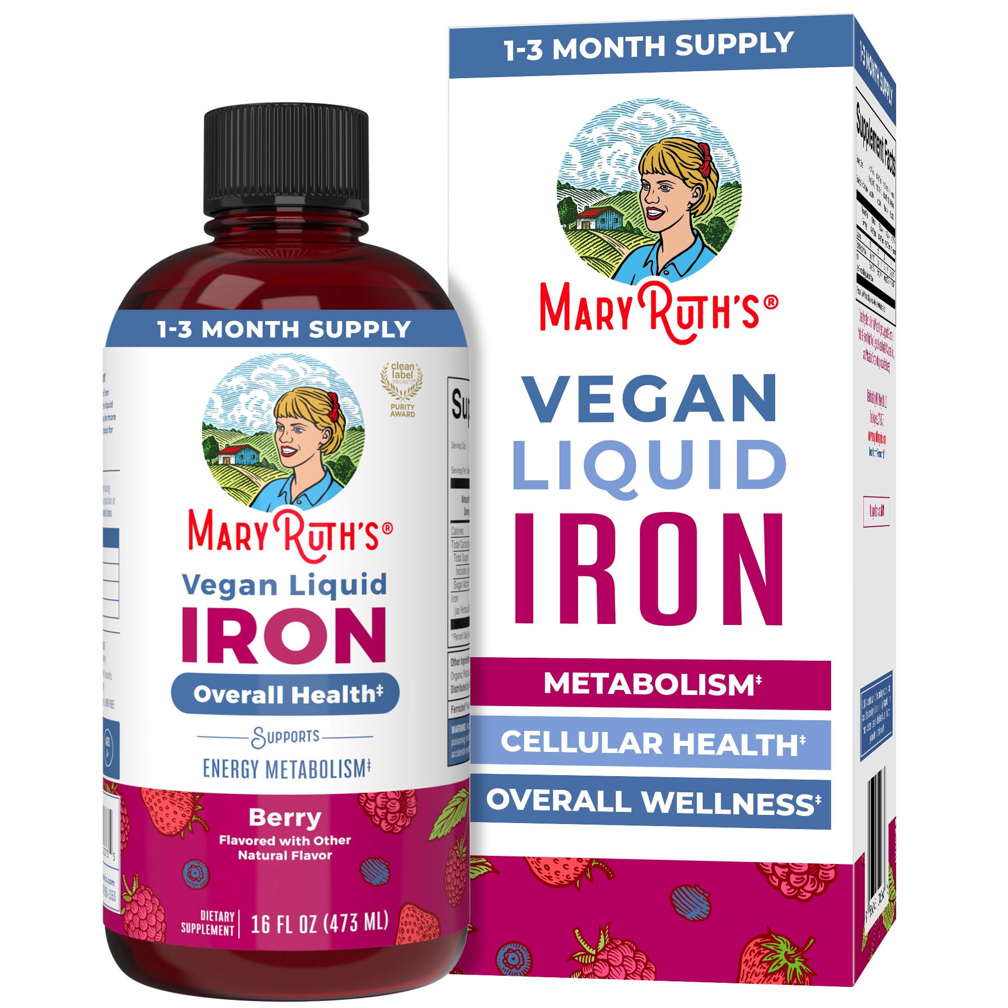 MaryRuth Organics Iron Supplement bottle front view