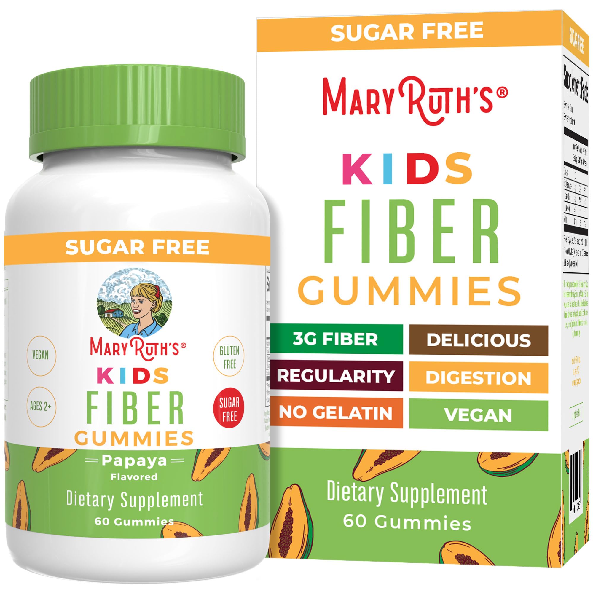 MaryRuth Organics Kids Fiber Gummies bottle front label