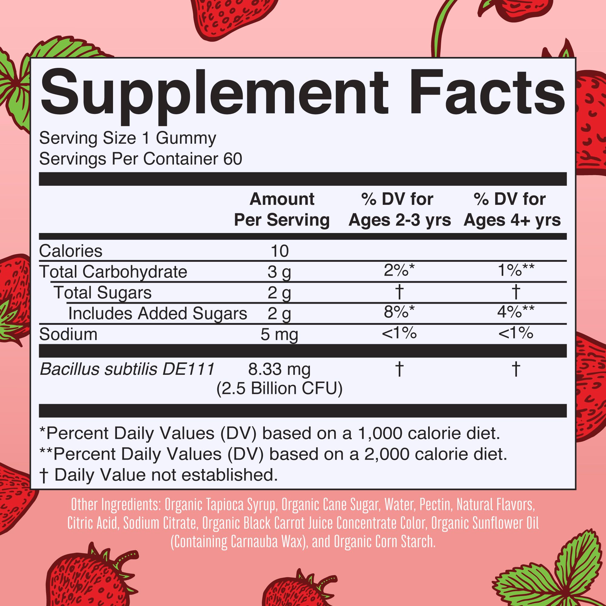 Strawberry-flavored Kids Probiotics Gummies for kids