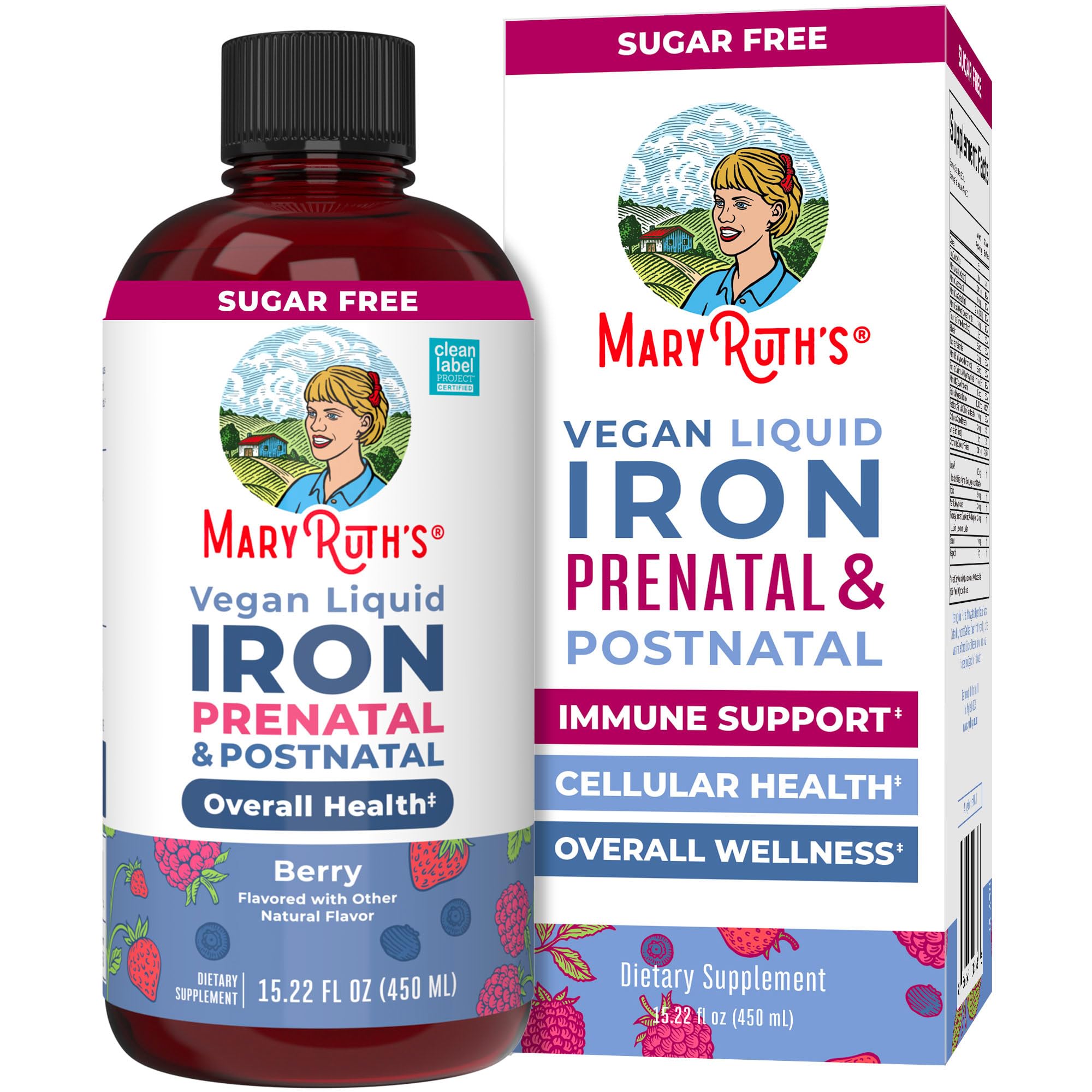 Front view of MaryRuth Organics Liquid Iron bottle - 15.22 oz