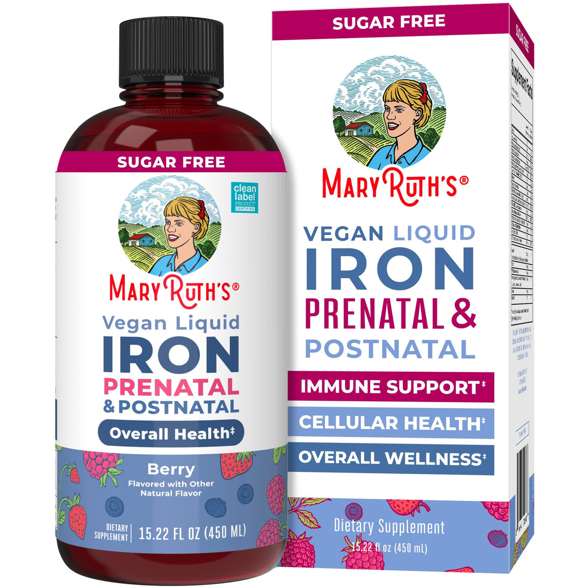 Front view of MaryRuth Organics Liquid Iron bottle - 15.22 oz