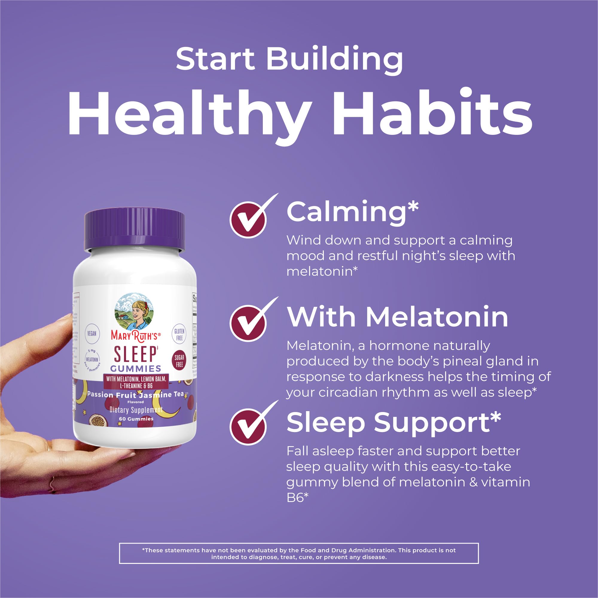 MaryRuth Organics Melatonin Sleep Gummies nutrition facts