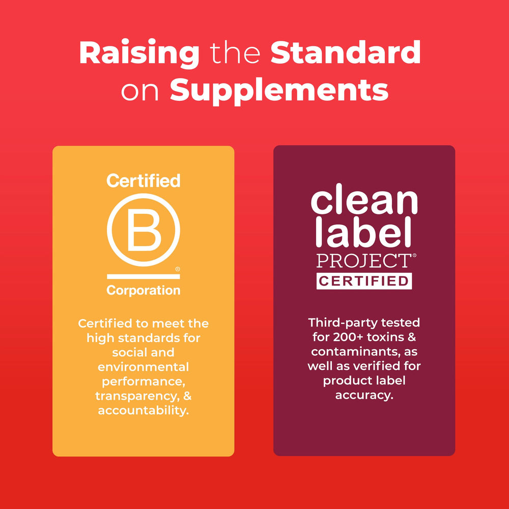 Nutrition facts panel for MaryRuth Organics gummies