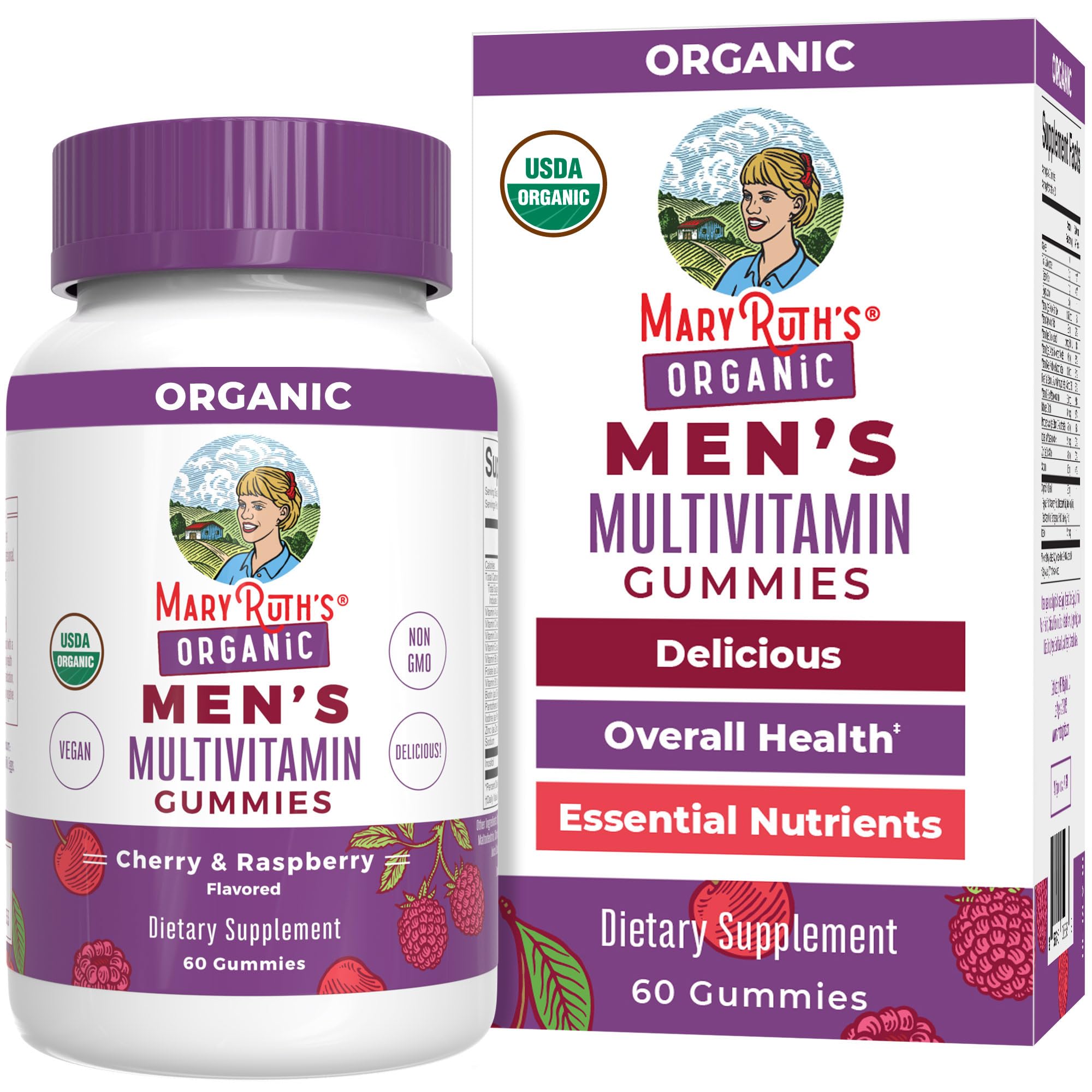 MaryRuth Organics Men's Vitamin Gummy bottle front