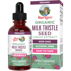 Front view of MaryRuth Organics Milk Thistle Drops bottle