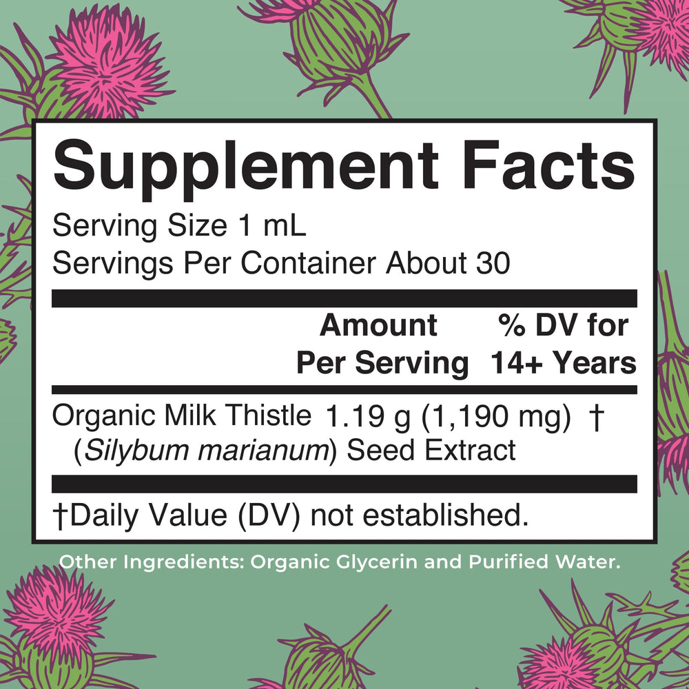 MaryRuth Organics Milk Thistle Drops label