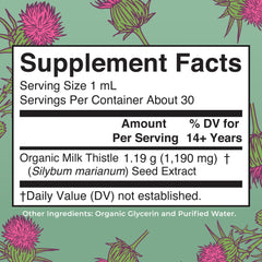 MaryRuth Organics Milk Thistle Drops label