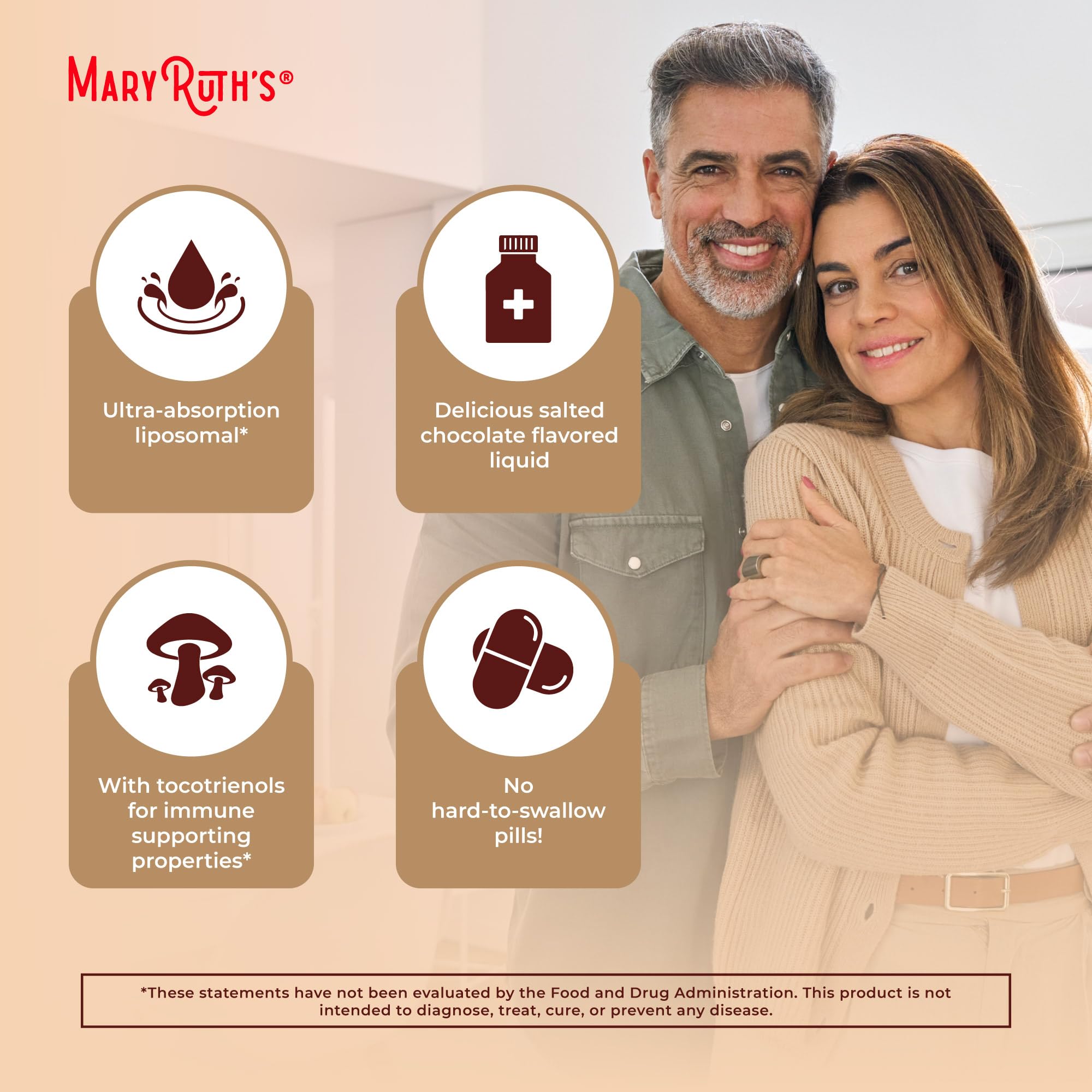 Graphic highlighting immune support and stress relief benefits