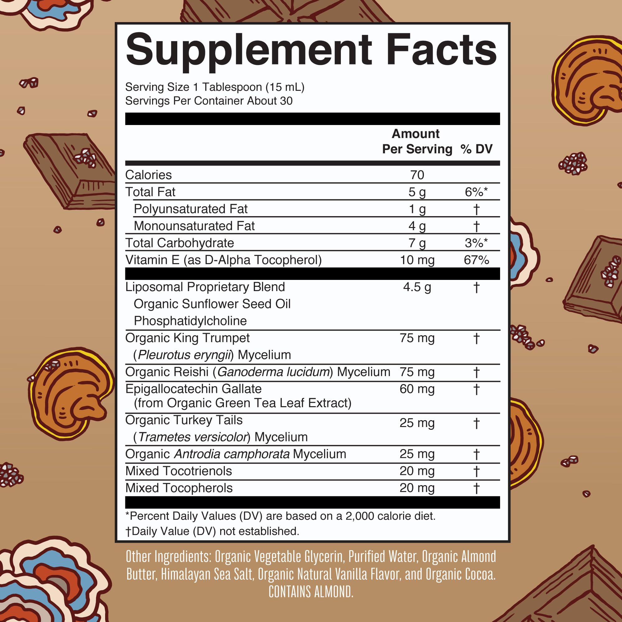 Serving size image showing 15 mL daily dose
