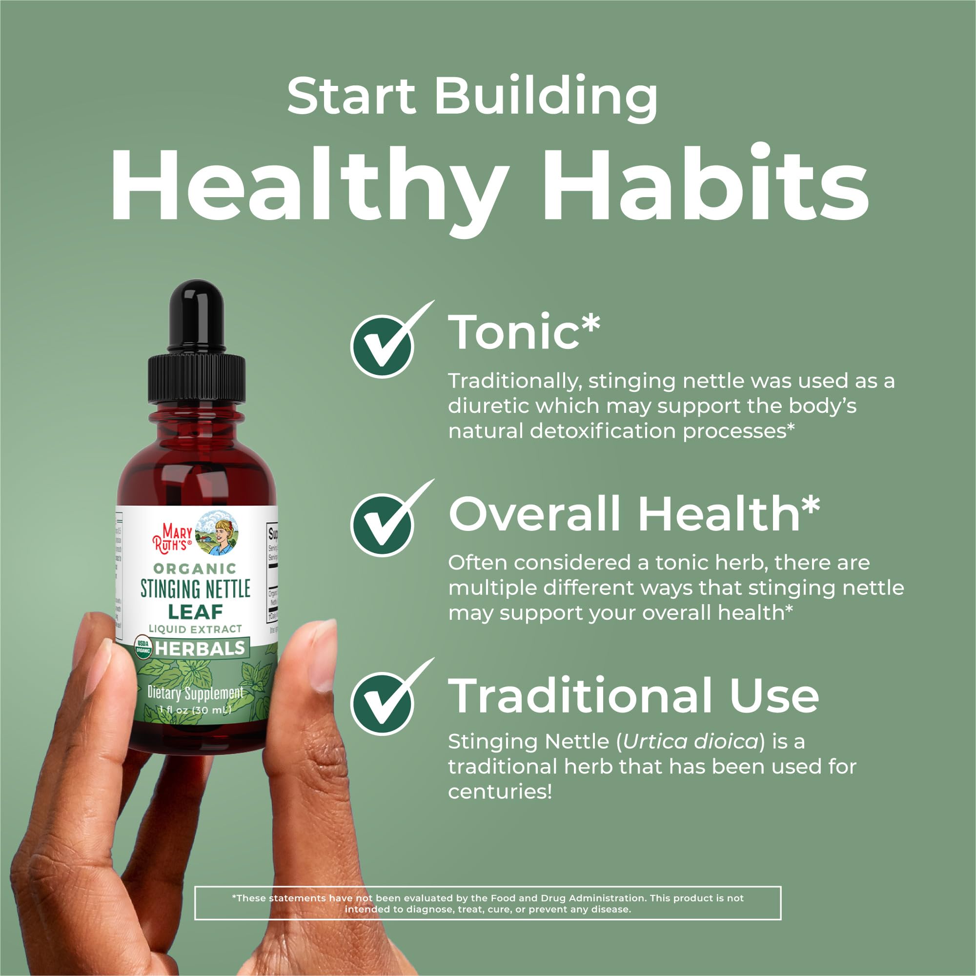 MaryRuth Organics nettle drops label and packaging