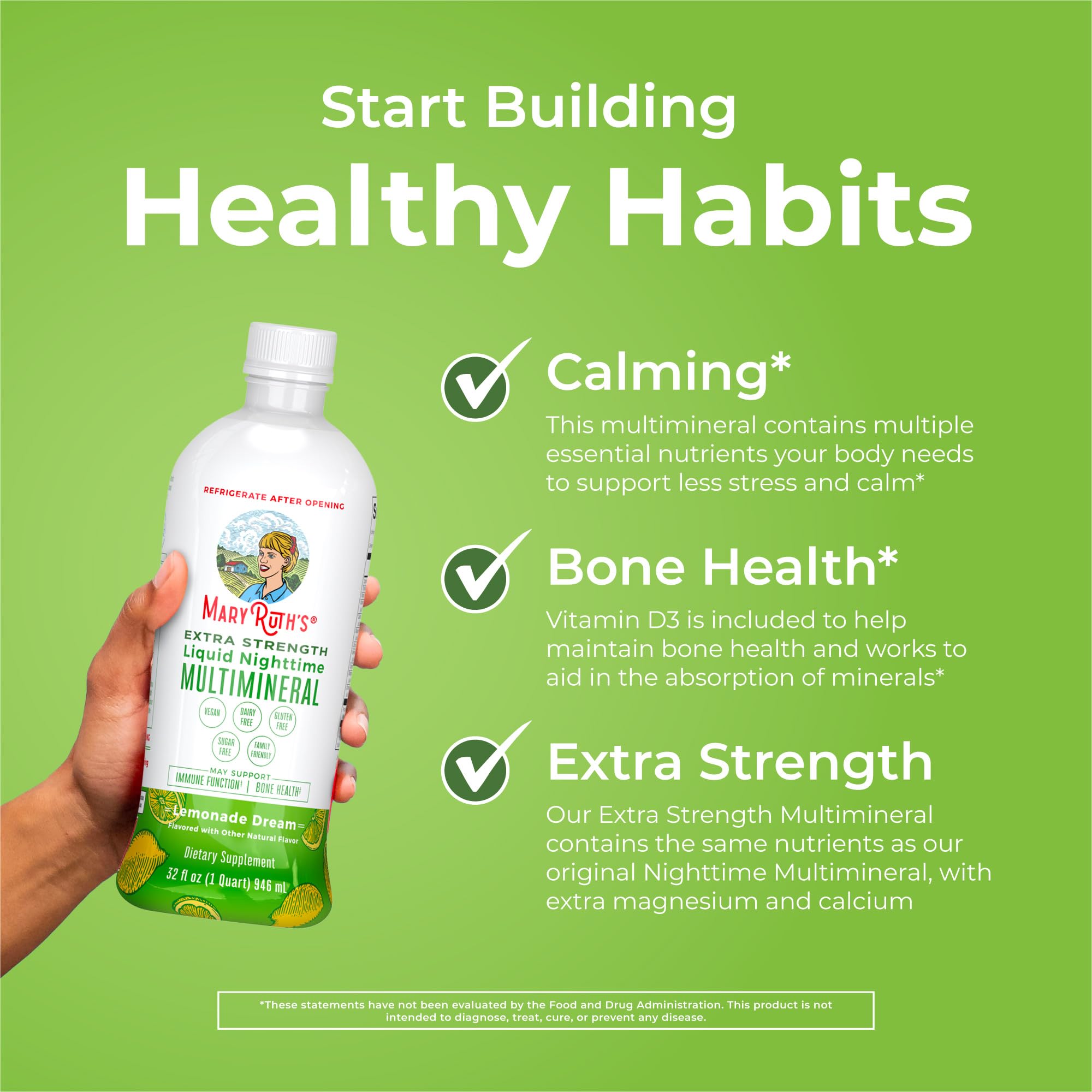 Vegan certification label on MaryRuth Organics Nighttime Multimineral