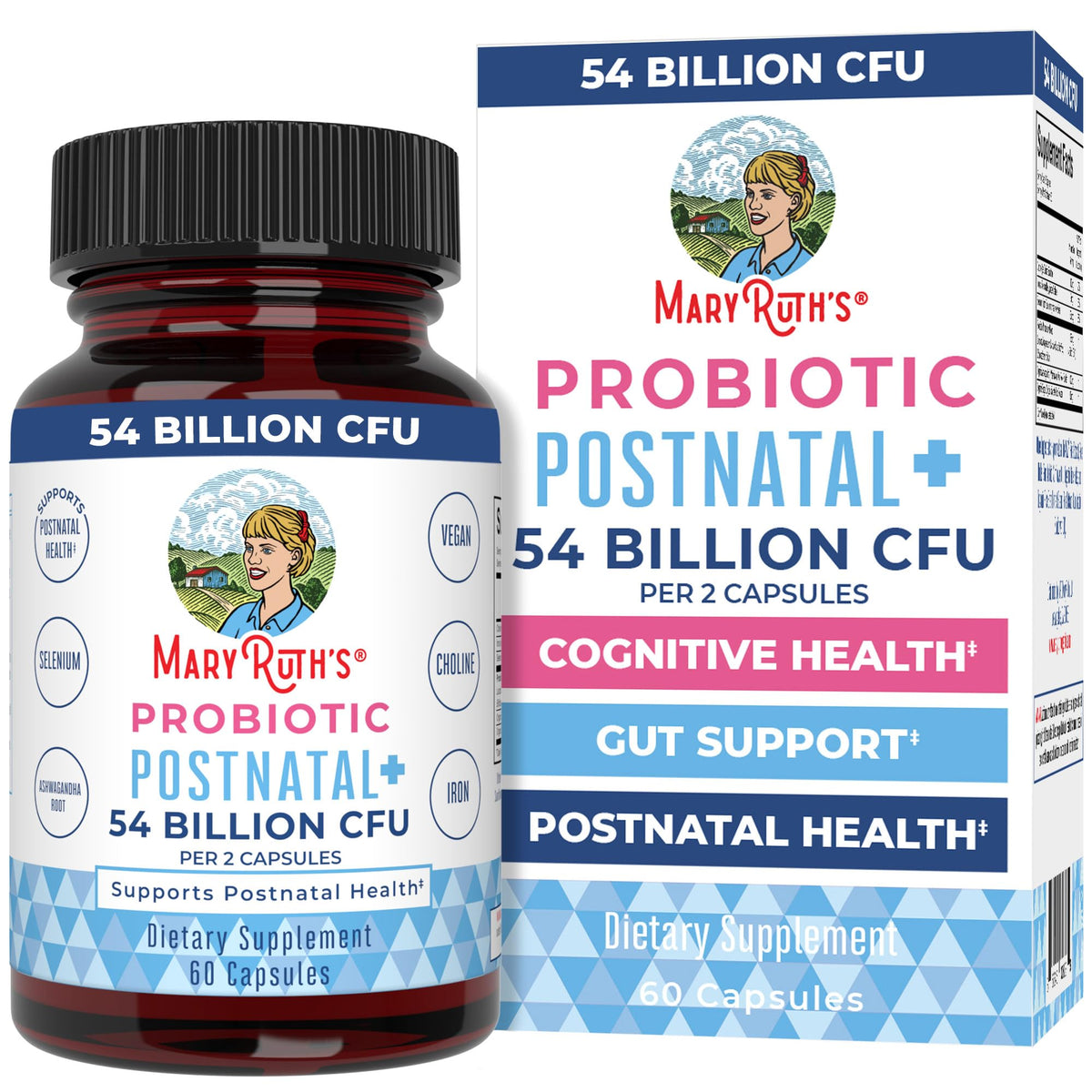 Product image: MaryRuth Organics Postnatal Probiotics for breastfeeding women - angle 1