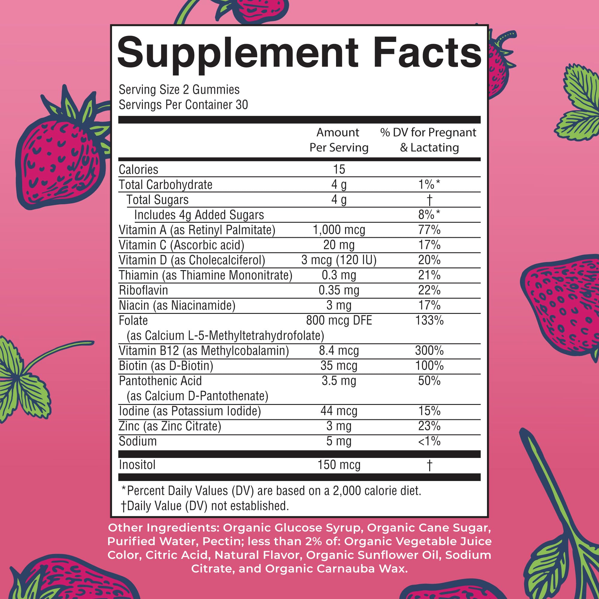 MaryRuth Organics Prenatal Gummies front label close-up