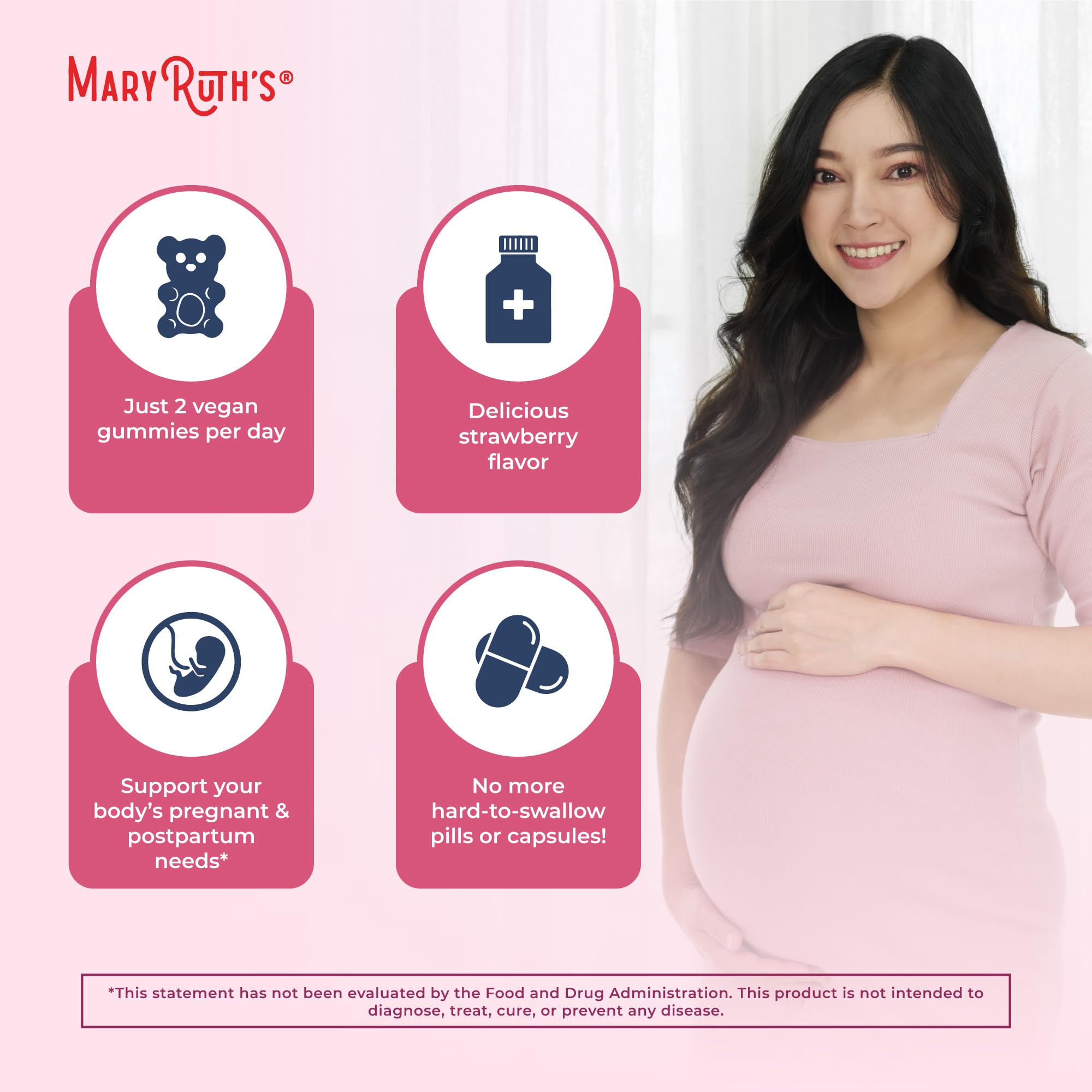 MaryRuth Organics Prenatal Gummies pair in hand