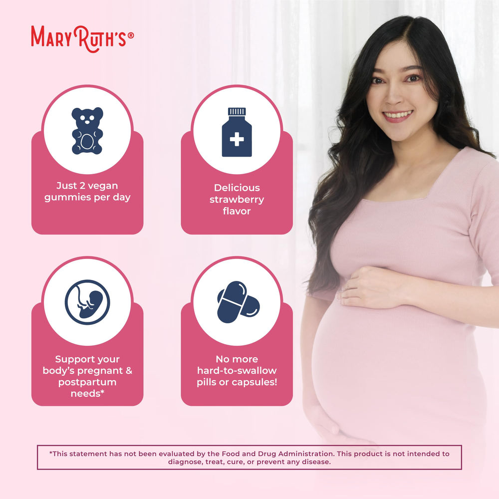 MaryRuth Organics Prenatal Gummies pair in hand