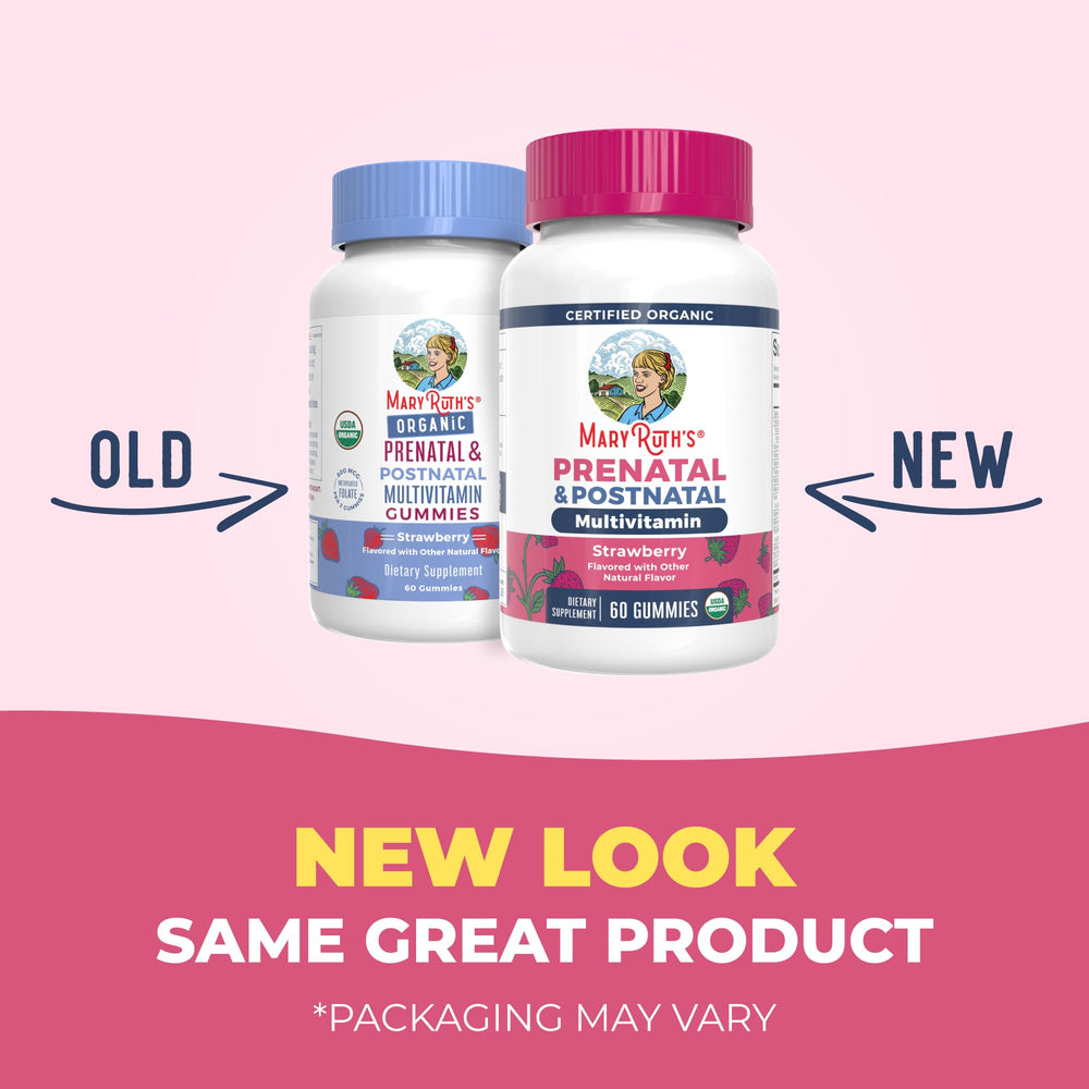 MaryRuth Organics Prenatal Gummies strawberry flavor close-up