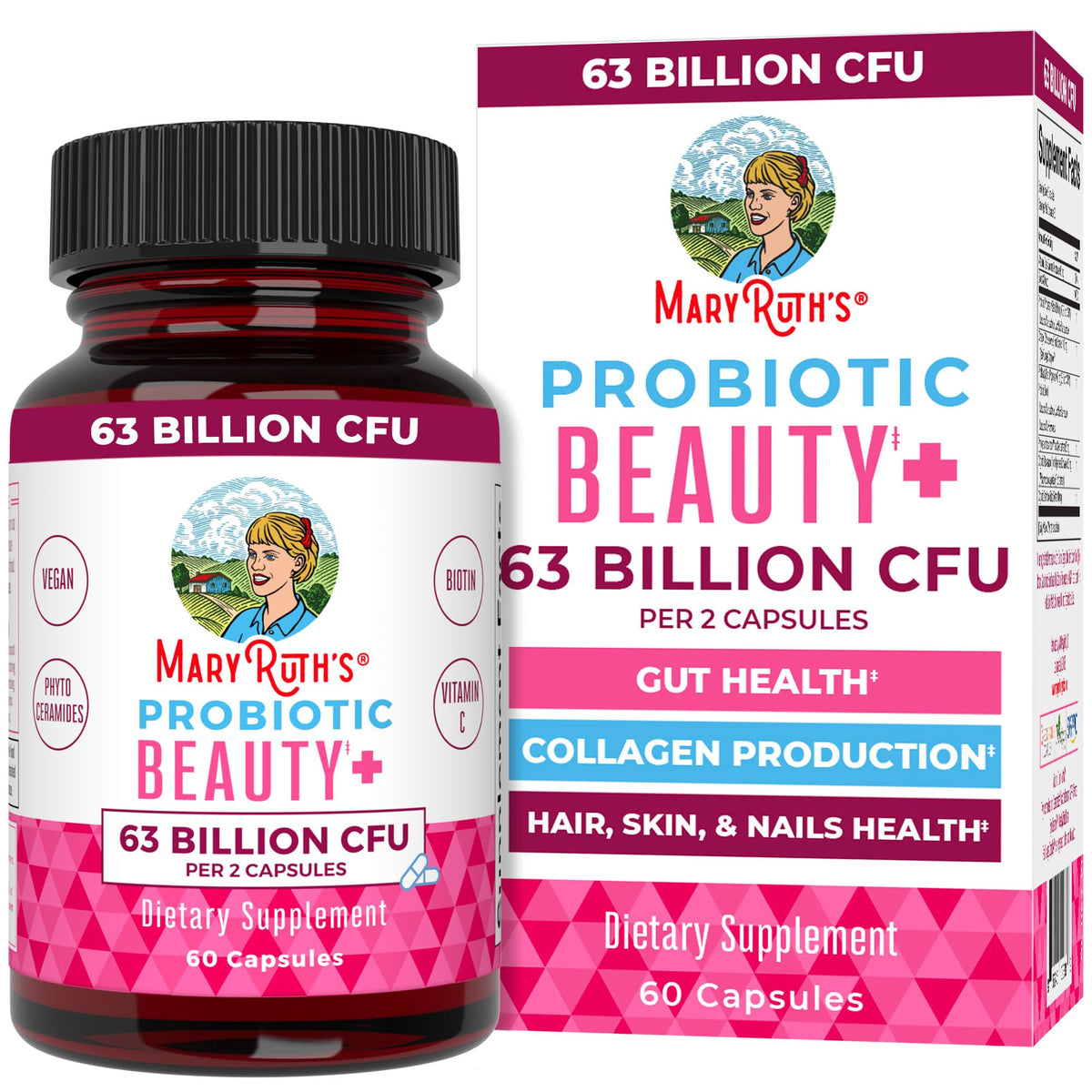 MaryRuth Organics Probiotic Beauty Capsules bottle front