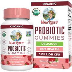 Front view of MaryRuth Organics Probiotic Gummies 60-count bottle
