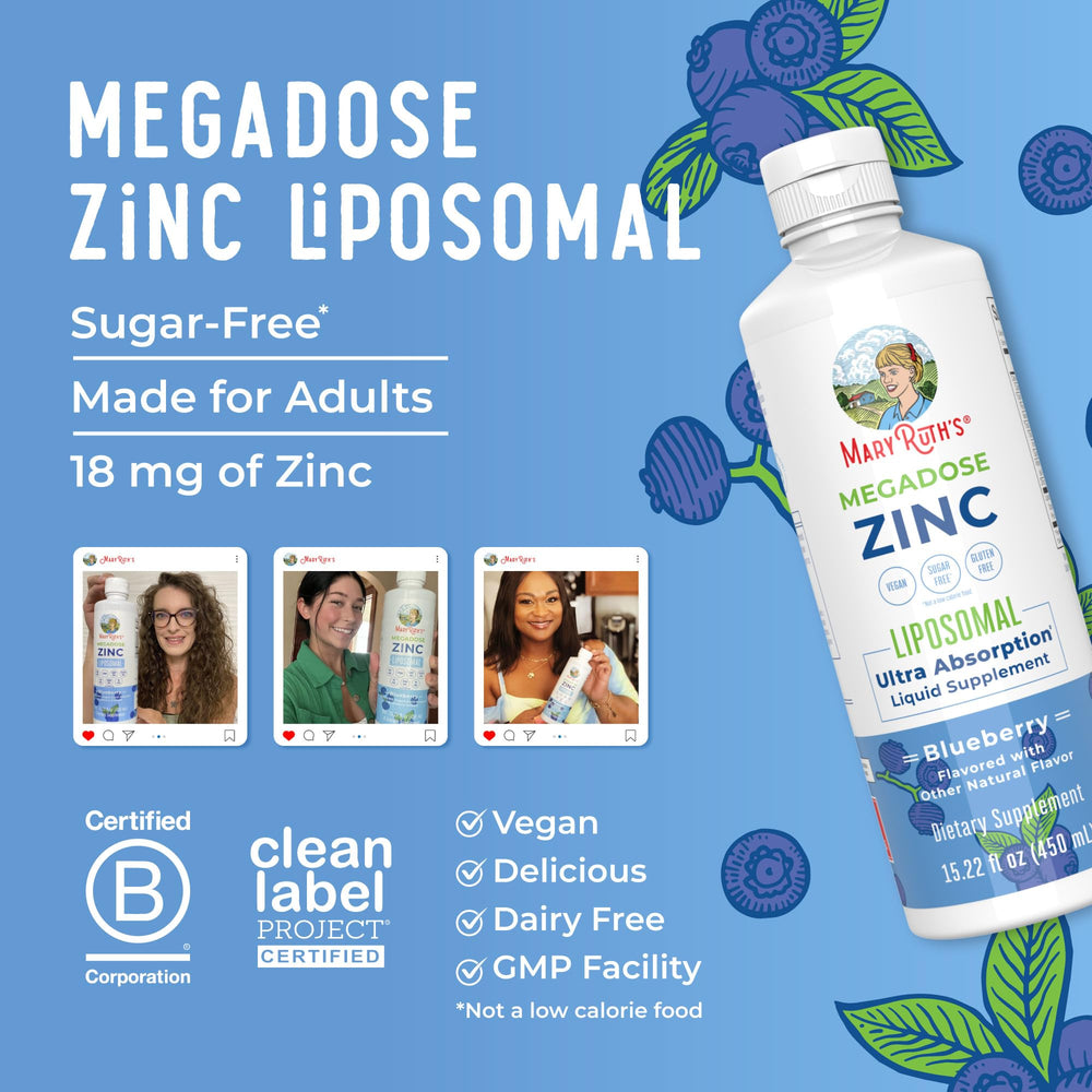 Skin health benefits from zinc liposomal liquid
