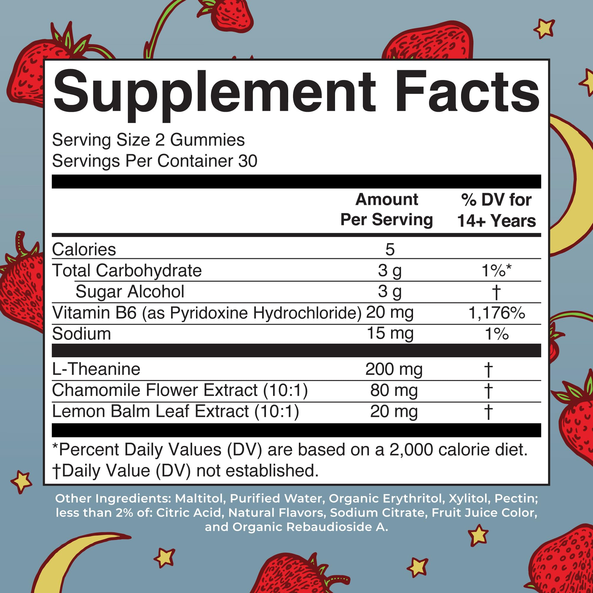 Close-up of strawberry-flavored gummies
