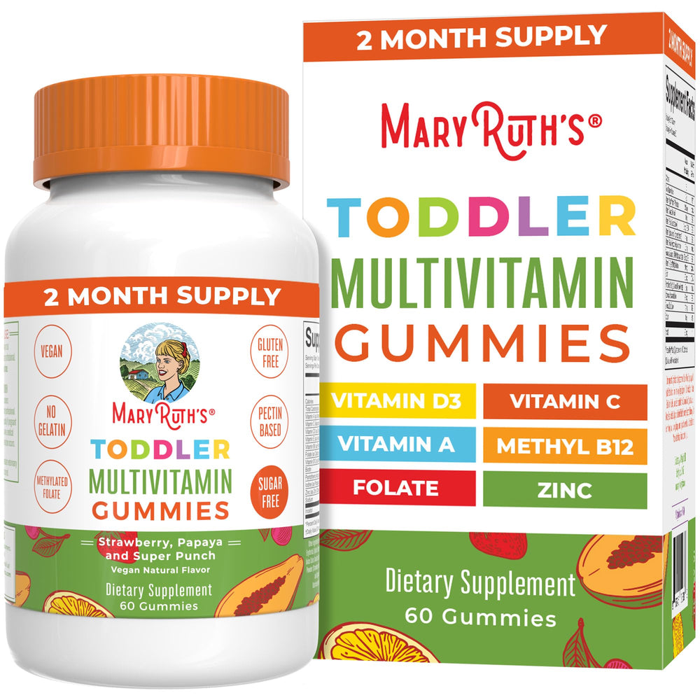 Front packaging image of MaryRuth Organics Sugar Free Toddler Multivitamin Gummies – 60 count