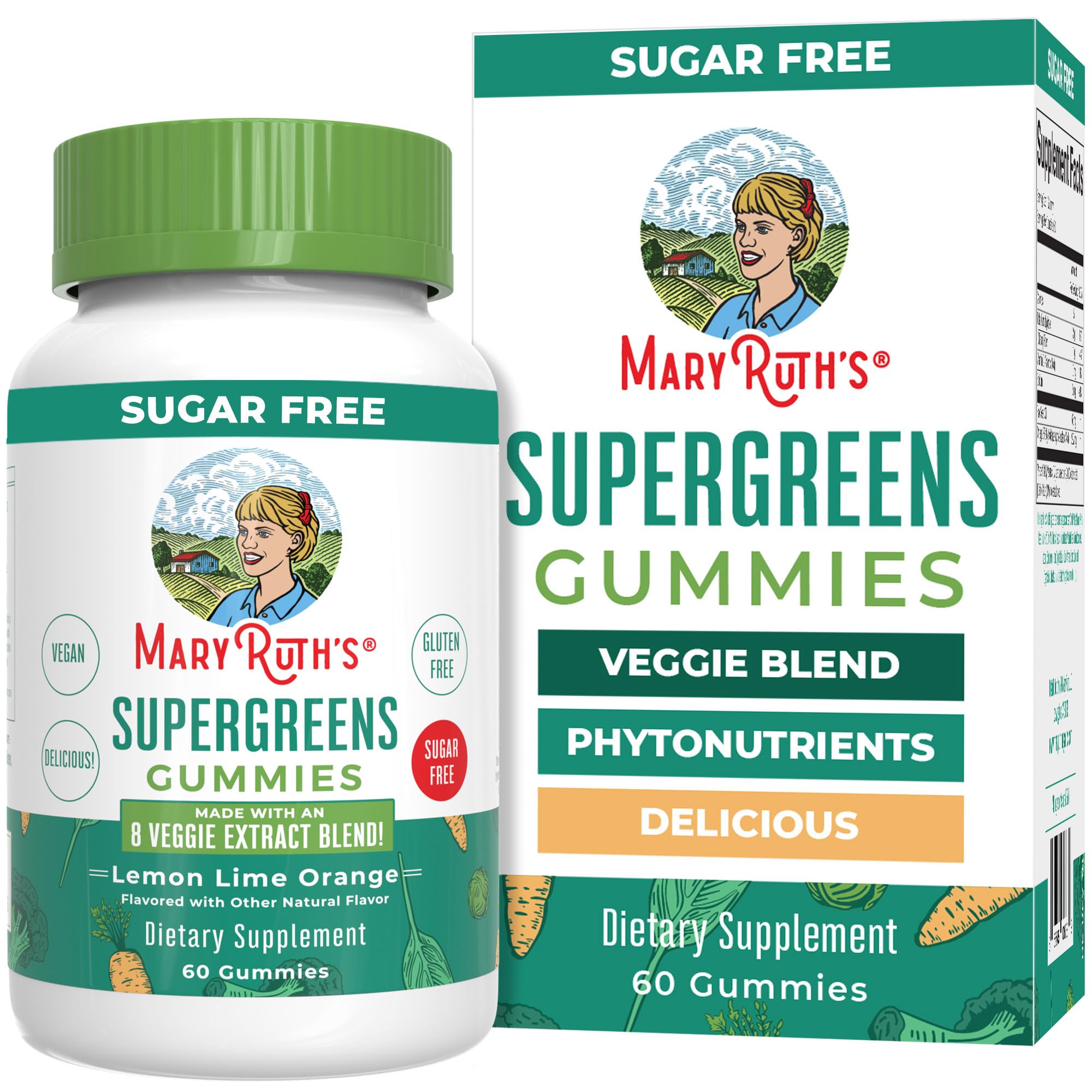 MaryRuth Organics Super Greens Gummies bottle front label