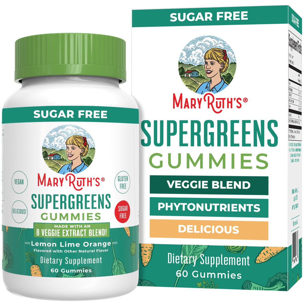 MaryRuth Organics Super Greens Gummies bottle front label