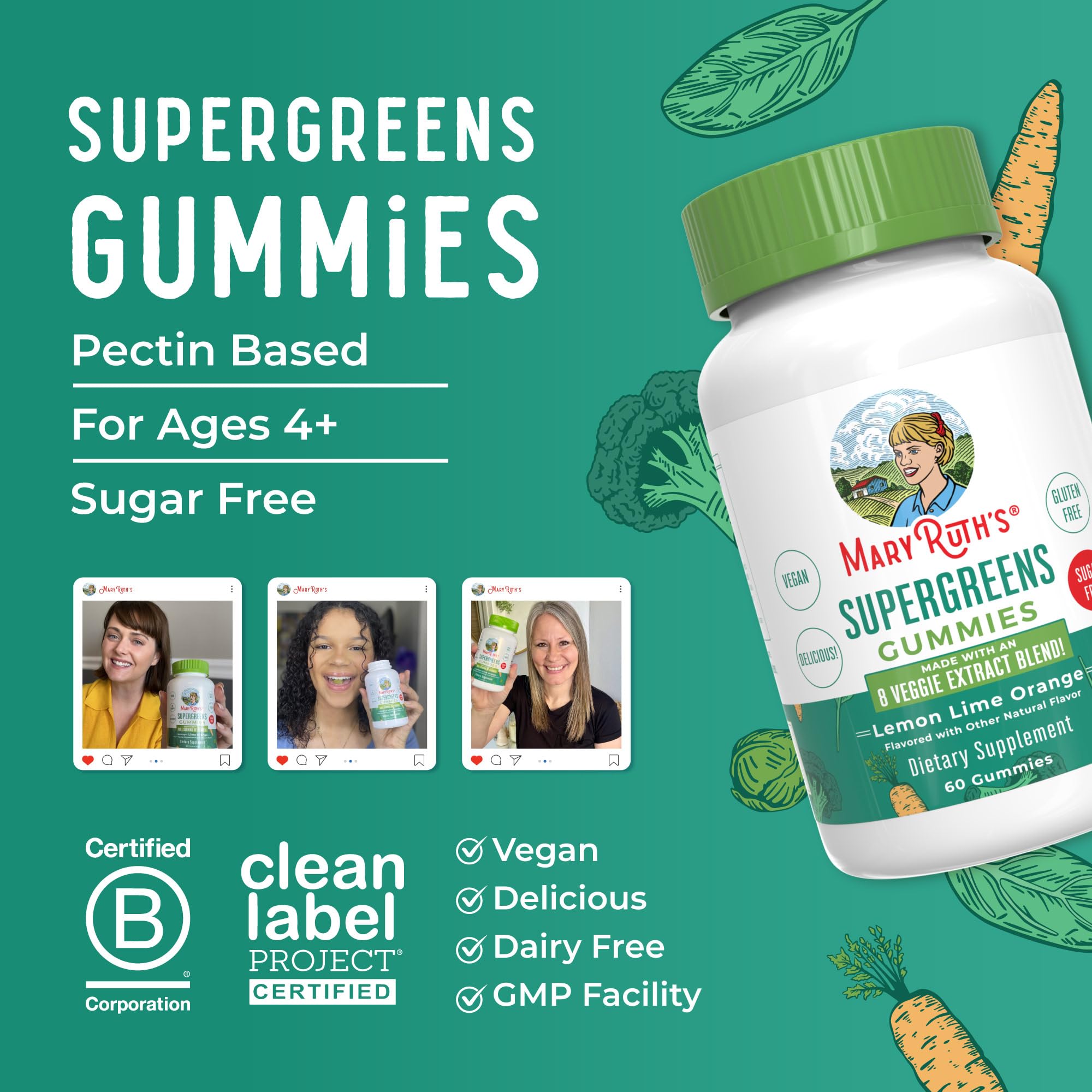 Gummies are pectin-based and gelatin-free
