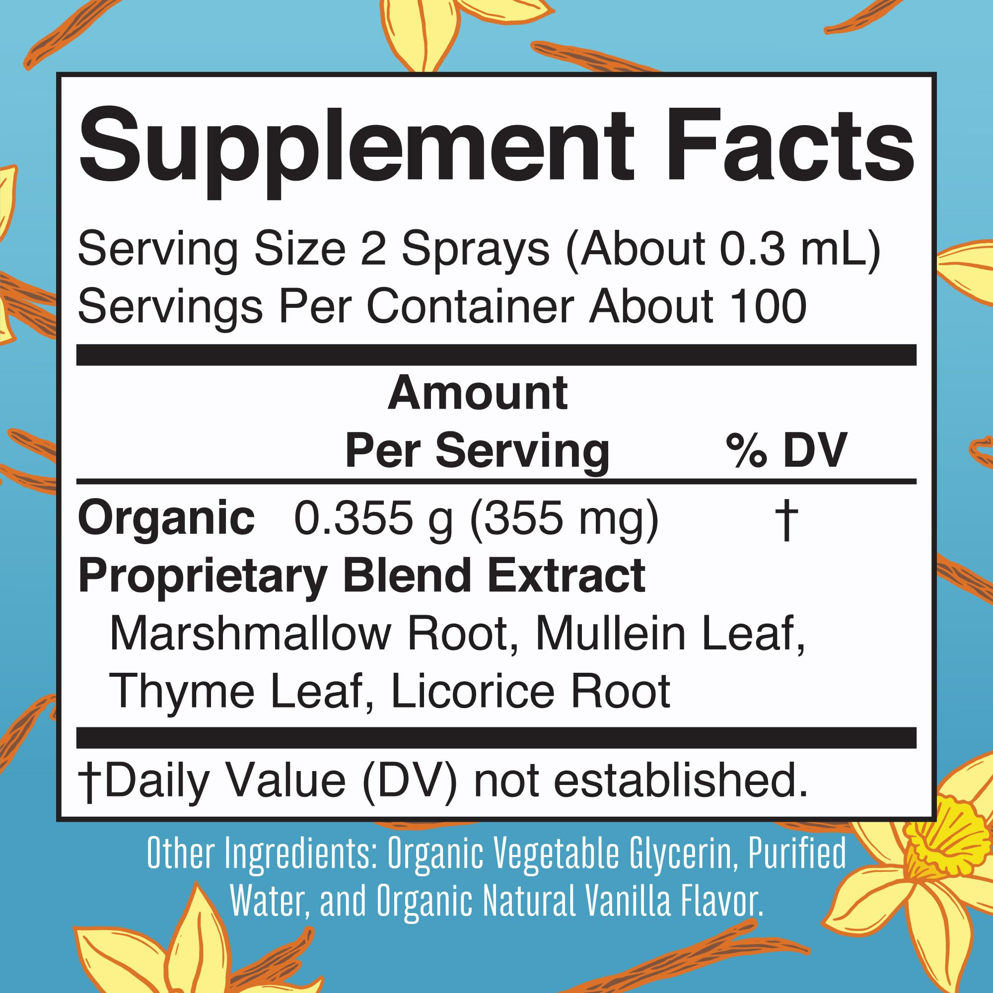 Packaging shows USDA Organic, Non-GMO, Vegan, Gluten Free icons