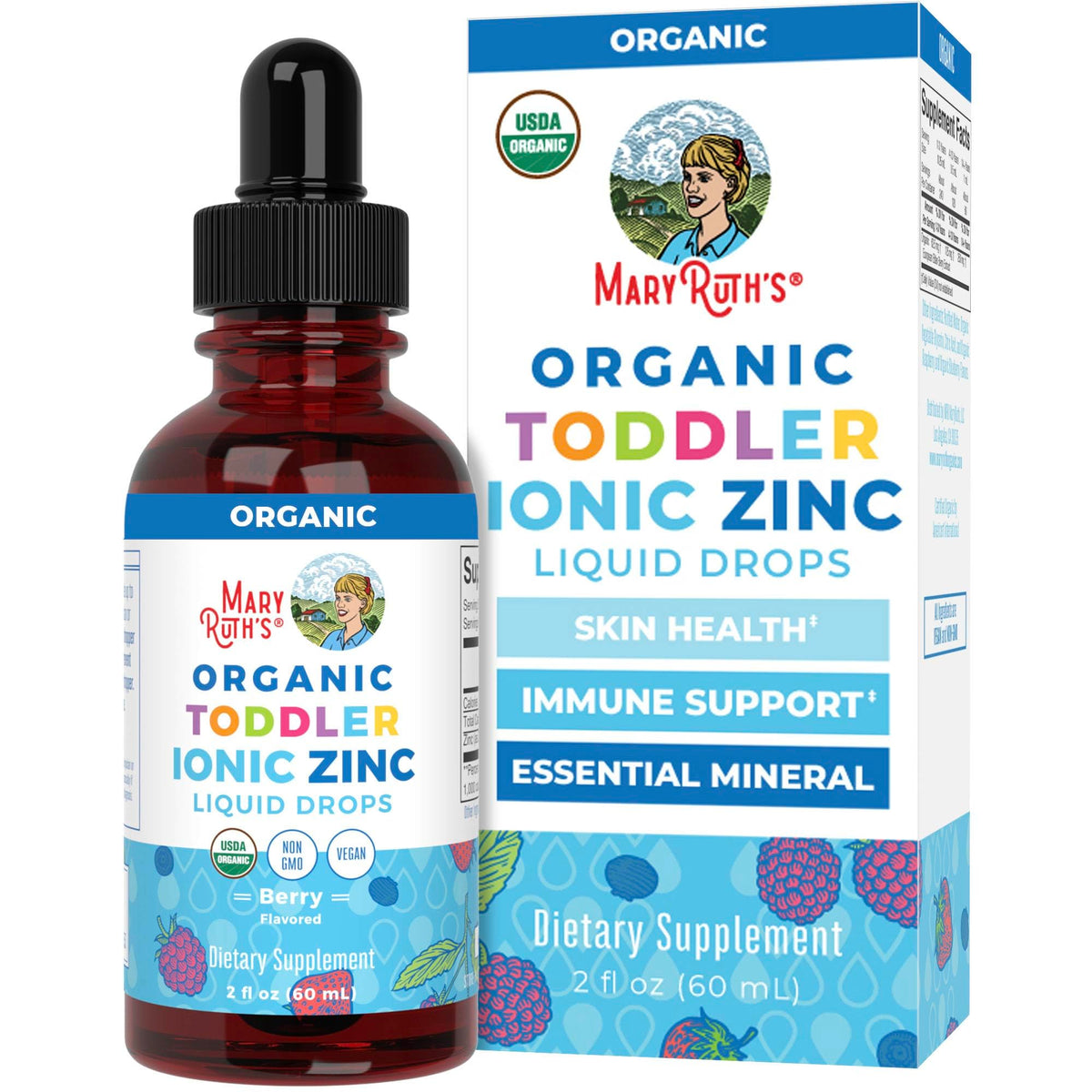 MaryRuth Organic Toddler Liquid Zinc bottle with Berry Flavor