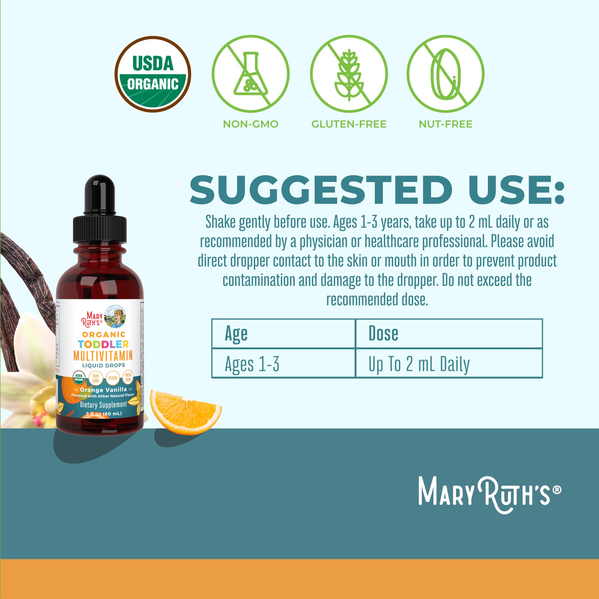 Ingredients include vitamins A C D E B vitamins iron and zinc for toddlers