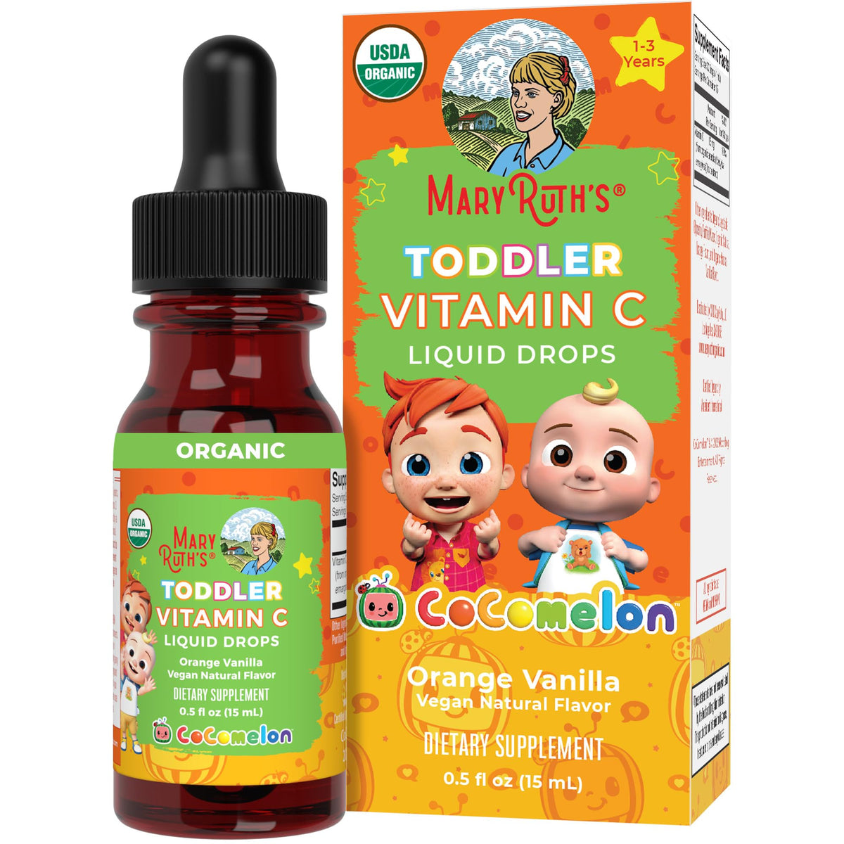 MaryRuth Organics Toddler Vitamin C Drops bottle on white background