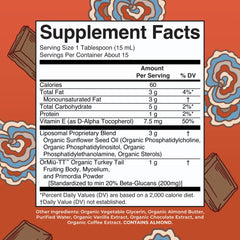 Close-up of product bottle label