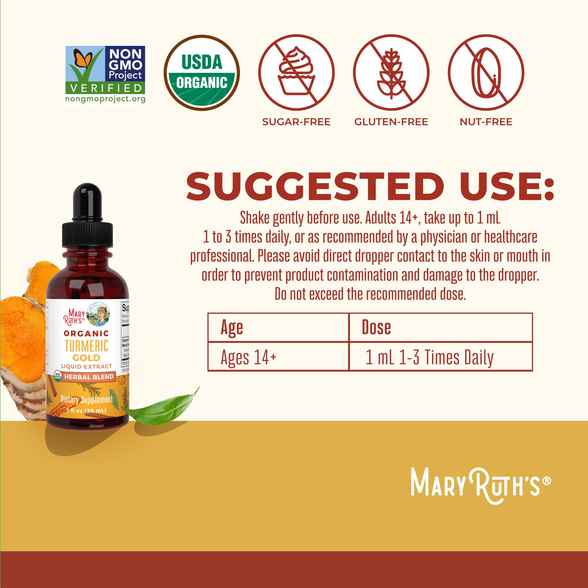 Ingredients view for Turmeric Gold Liquid Drops