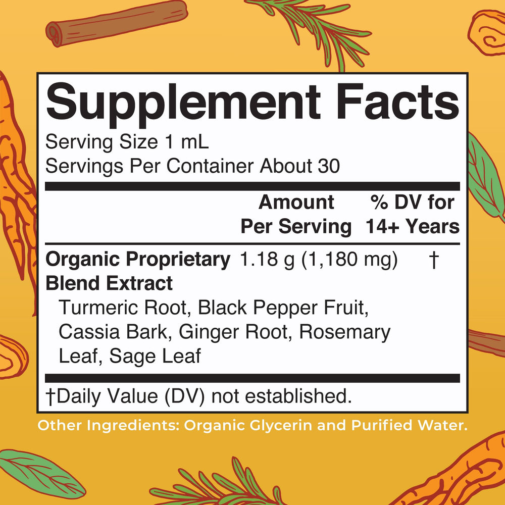 Usage instructions for Turmeric Gold Liquid Drops