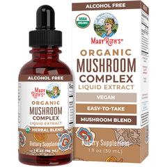 MaryRuth Organics Mushroom Complex bottle with label