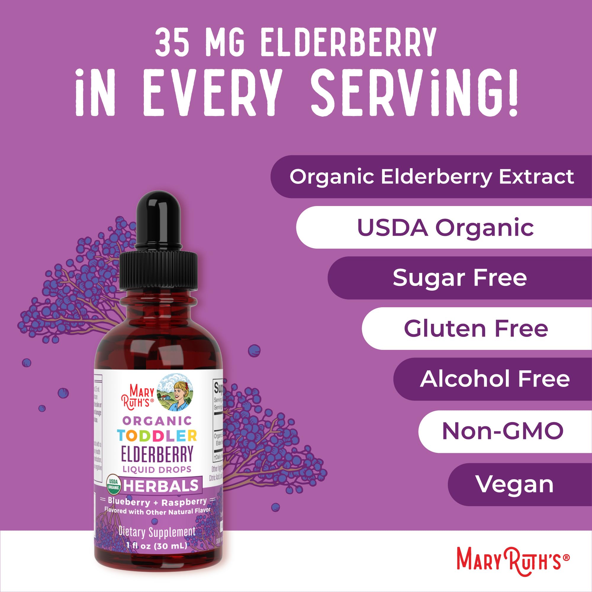 Vegan and non-GMO Toddler Elderberry Syrup