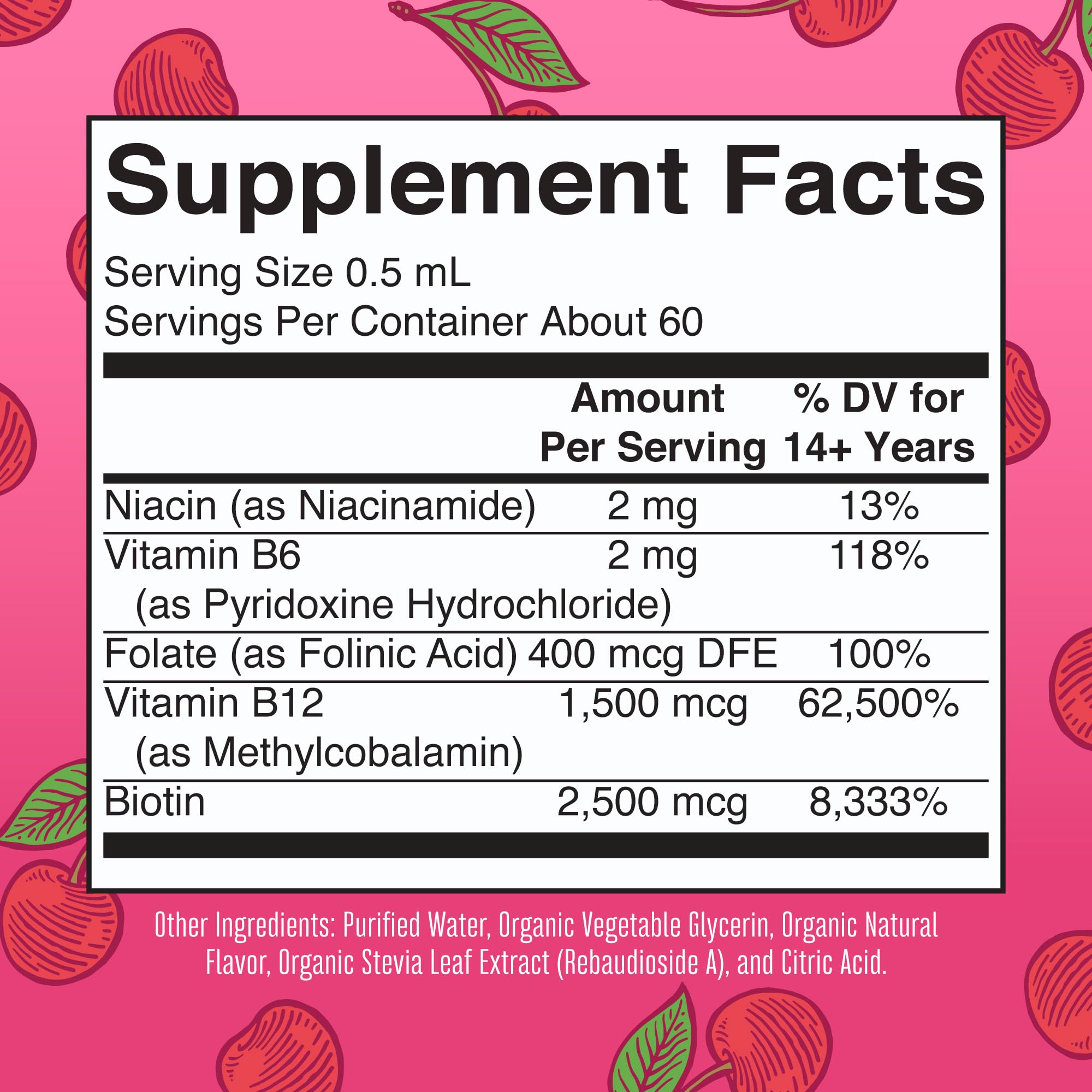 B vitamins display for B complex including B3 and B6